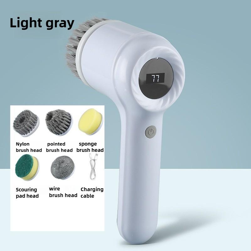 New5-in-1 Electric Handheld Rotating Cleaning Brush with 5 Replaceable Brush Heads,kitchen Utensils,shoe Uppers,and Gap Cleaning