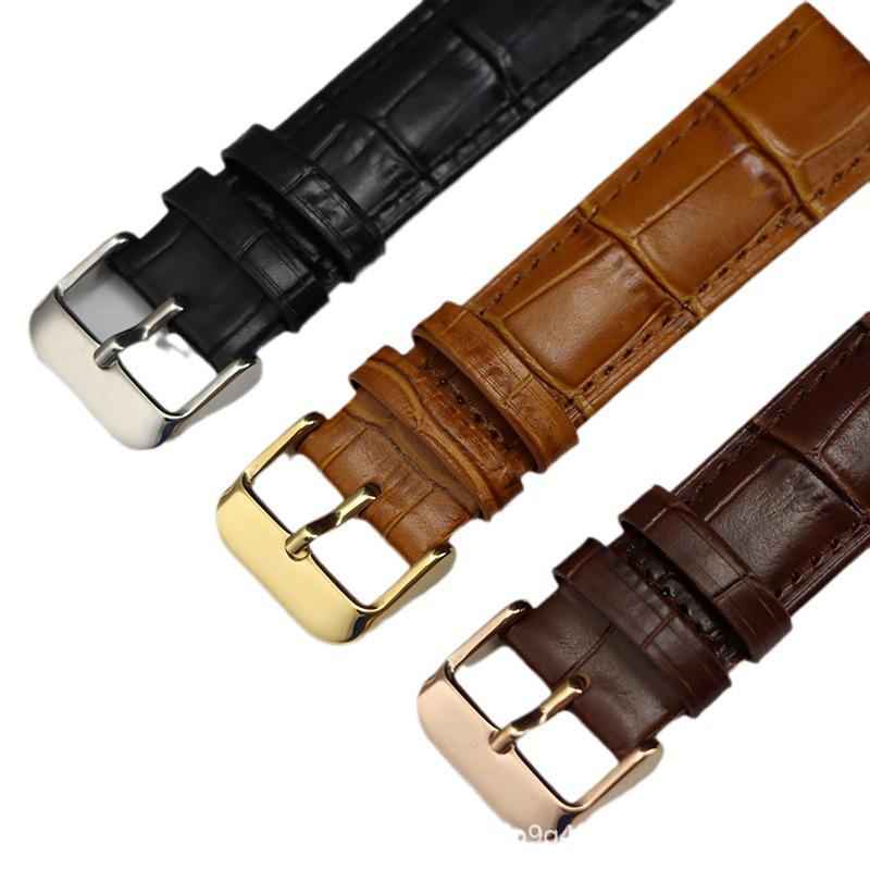 Buntes echtes Lederarmband für Herren und Damen, erste Schicht Rindsleder, 12-22 mm, Dornschließe