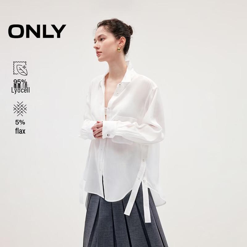 ONLY Women s Lyocell Linen Blend Loose Fit Blouse S