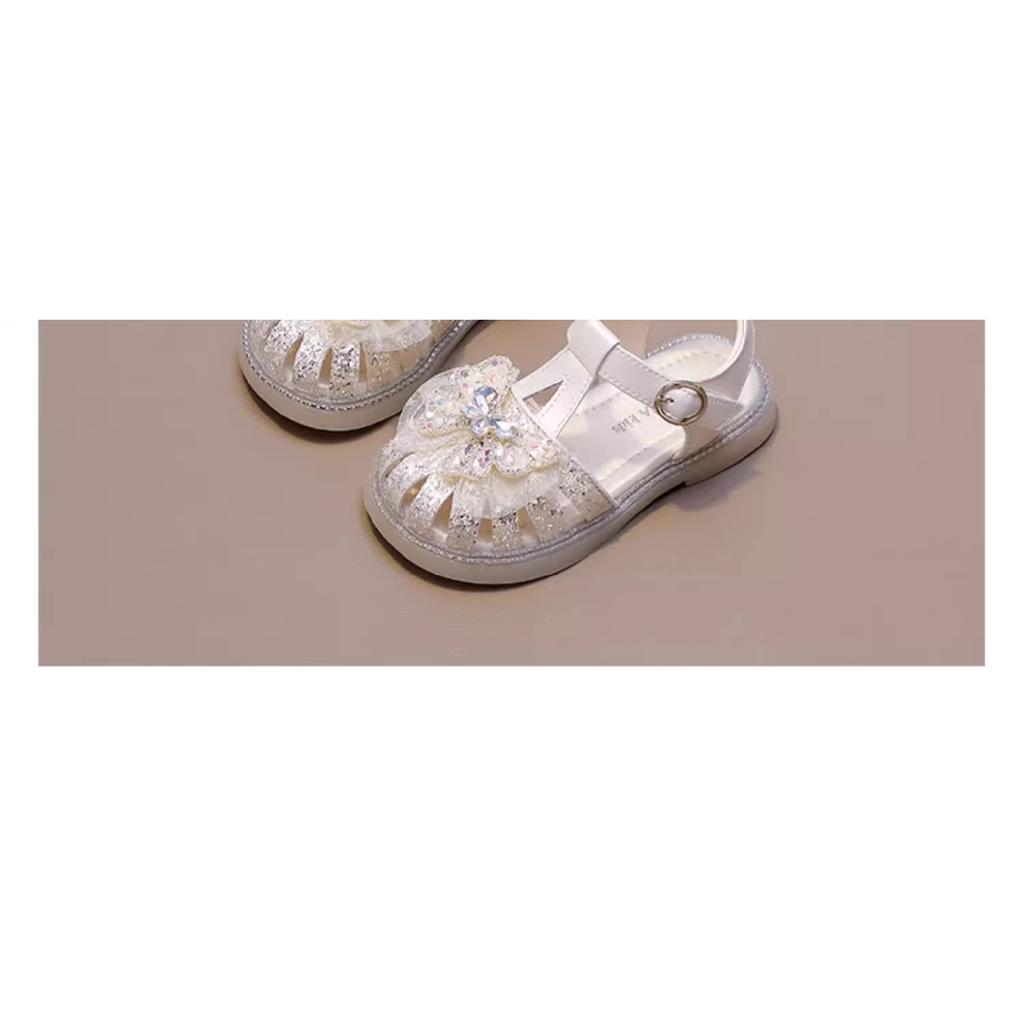 Mädchen Sandalen Kinder Prinzessin Schuhe Neu Sommer Kleine Mädchen Weiche Sohle Kristall Schleife Zehenschuhe Acht Krallen Schuhe