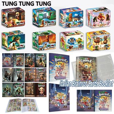 Italian Brainrot Card Booklet of Collection Tungtungtung Sahur Tralalero Cards Game Toy For Children Trading Cards Birthday Gift