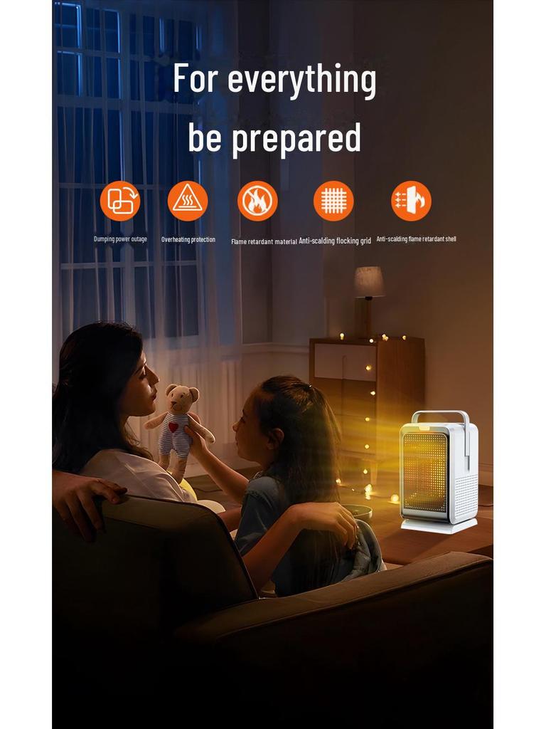 Portable Dual-Purpose Desktop Heater with PTC Fast Heating and Oscillation