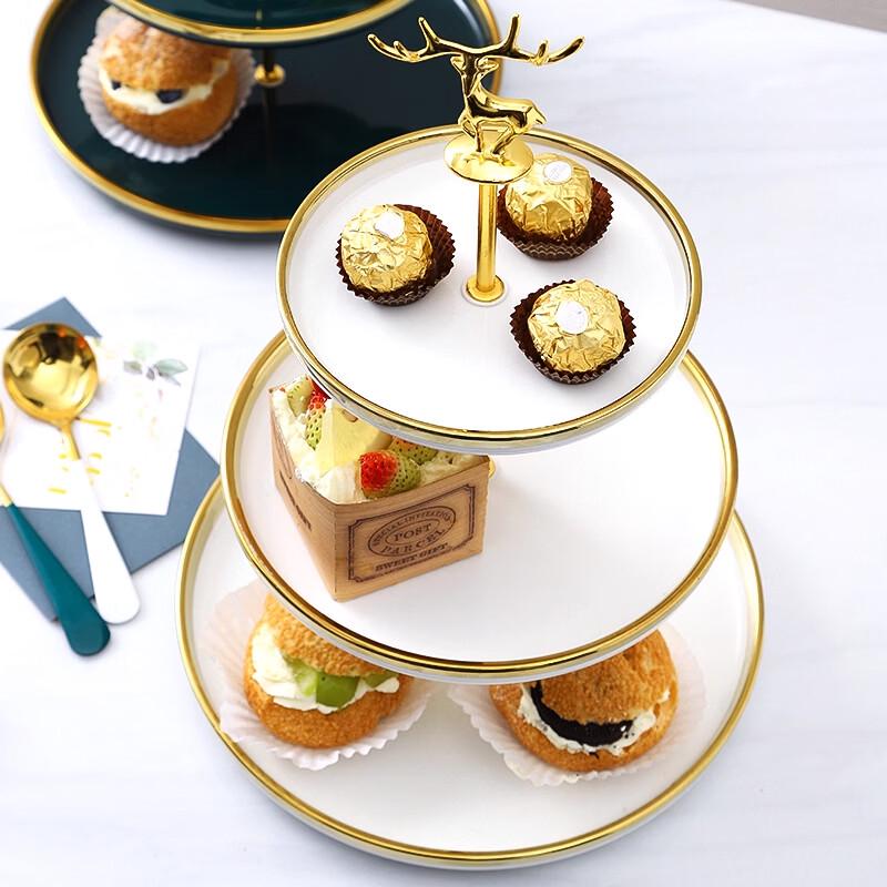 Nordic Light Luxury Multi-Tier Ceramic Dessert & Snack Stand