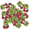 50 Pieces Colorful Candy Cane Wooden Buttons Embellishment for Kids Craft Christmas Decoration