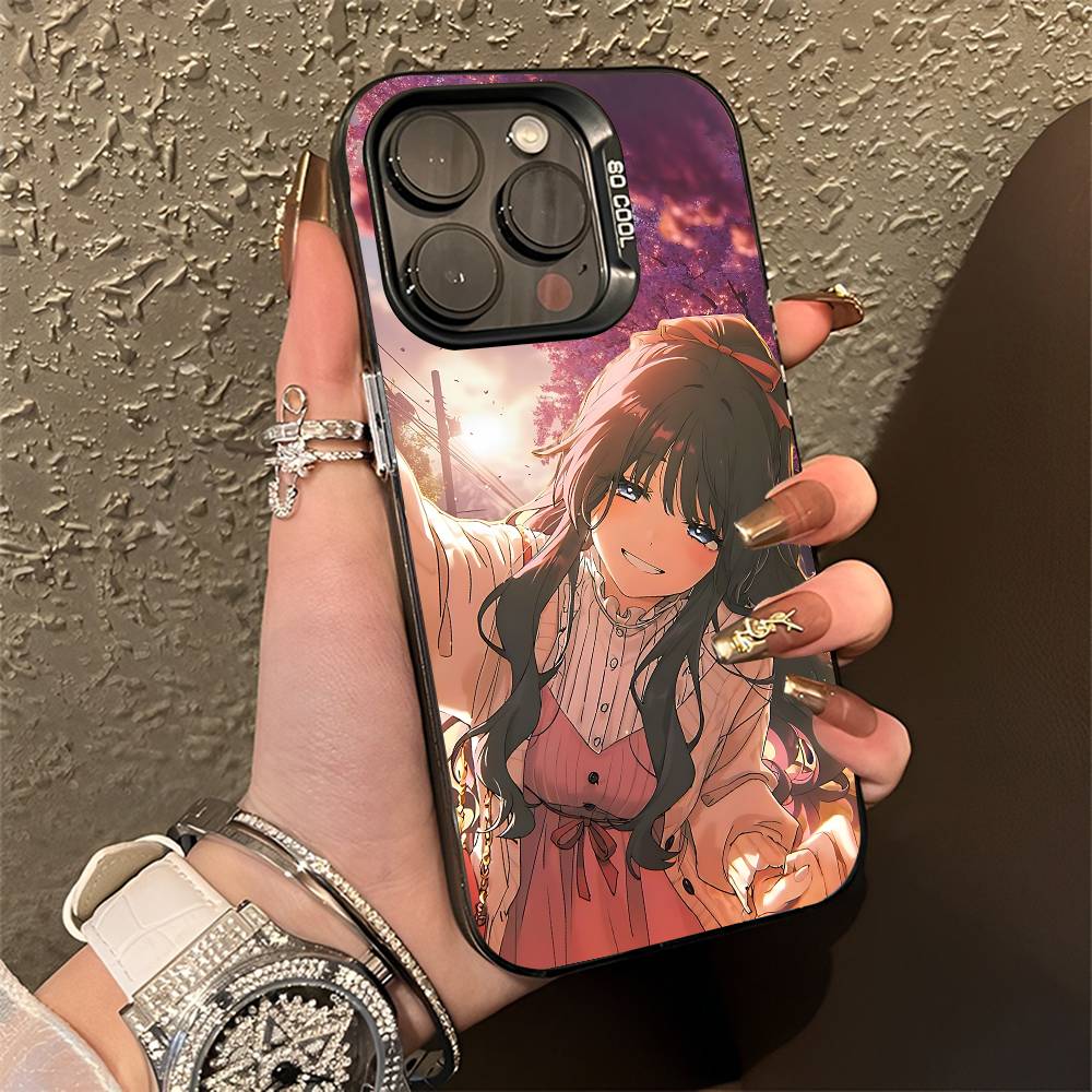 K-Kaoruko W-Waguri Phone Case For iPhone 15,16,12,14,13,17,11,E,Pro,Max,Plus,Air,Mini Black TPU Cover