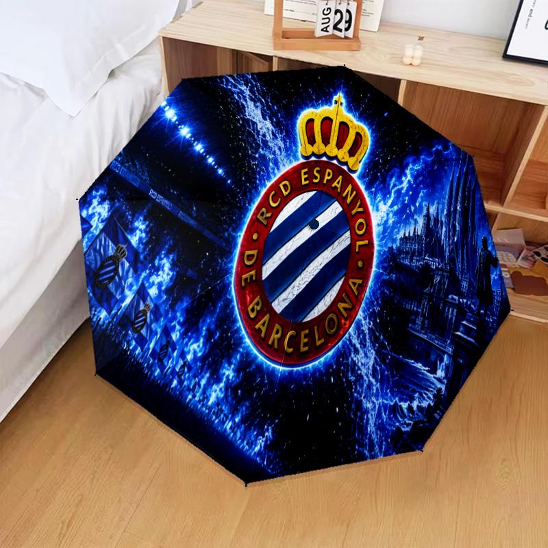 Espanyol Fc Stadium Automatic Folding Umbrella - 8-Rib Travel Umbrella with Auto Open/Close & Portable Gifts for Holidays or Birthdays