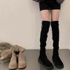 Fashion Mid Heels Women Long Boots 2025 Fashion Suede Platform Shoes Designer Elegant Winter Clasical Pumps Dress Knee Boots De Mujer