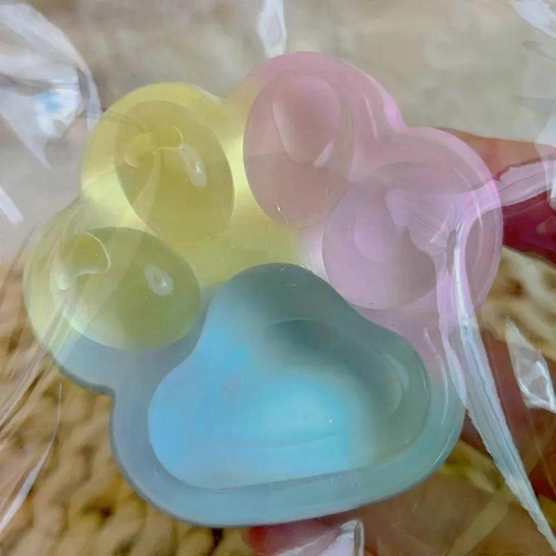 Squishy Three Color Cat Claws Stress Relief Toy Super Soft Squeeze Sensory Fidget Ball for Anxiety ADHD Focus, Kids Adults Gift