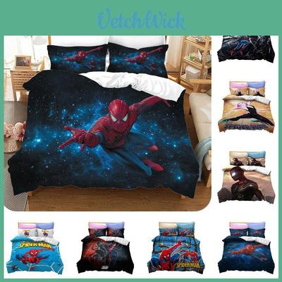 Spider-man Digital Printing Bedding Set Superhero Fleece Three-piece Set