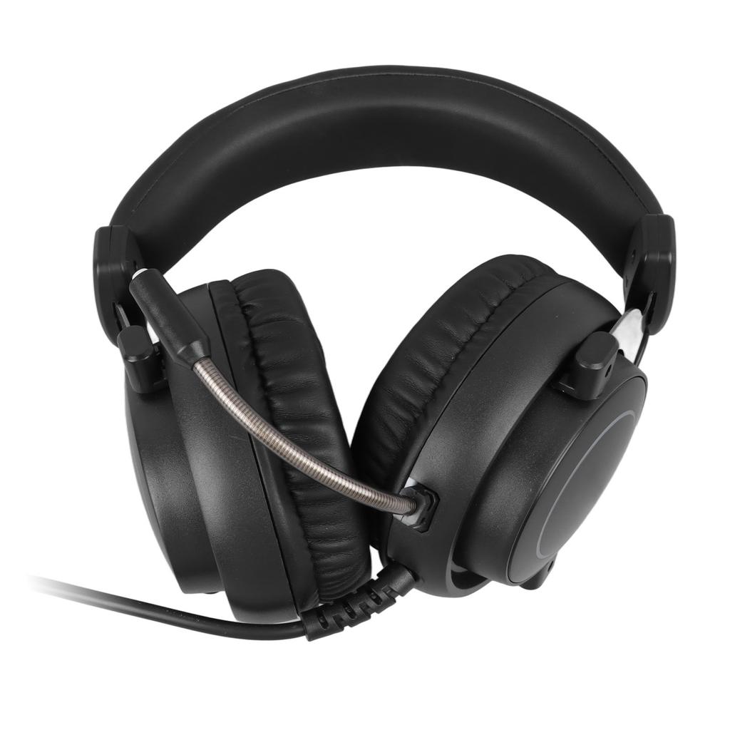 Wired Gaming Headset Soft Comfortable Adjustable Clear Bass RGB Wired Headset with USB and Dual