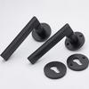 Split Silent Door Lock Door Hardware Black Space Aluminum Door Handle Interior / Bedroom Door Lock