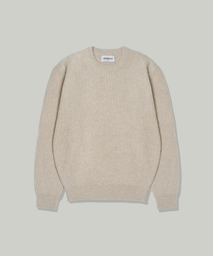 CUZNELLO Rough Crewneck Knit_Beige
