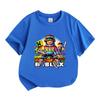 Kids Boys Girls 100% Cotton Crew Neck Short Sleeve T-Shirt, Cute Game Character Print Casual Soft Tees for Children Summer Daily Wear Party Gift Tops