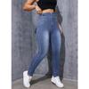 Women High Waist Slim Stretch Denim Jeans Ladies Bodycon Button Pencil Pants