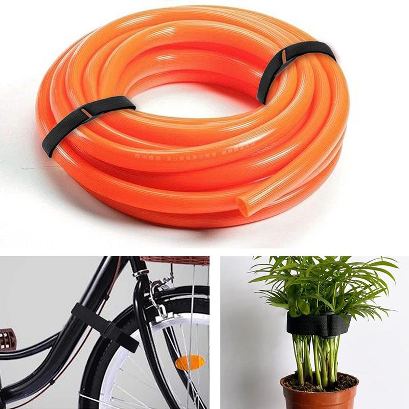 5M Reusable Nylon Hook Loop Fastening Cable Tape Cut-To-Length Self-Adhesive Securing Strap With Buckle For Organizer Or Storage