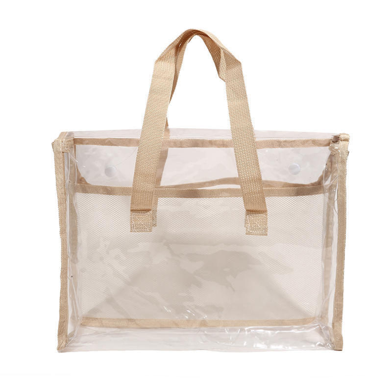 PVC Self Stick File Bag Large Capacity Waterproof Expandable Document Folder Transparent Handheld Portable Storage Organizer For Office School Home