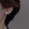 Four-Leaf Clover Diamond Stud Earrings for Women, New Summer Niche Design, Influencer-Approved for Douyin and Kuaishou.