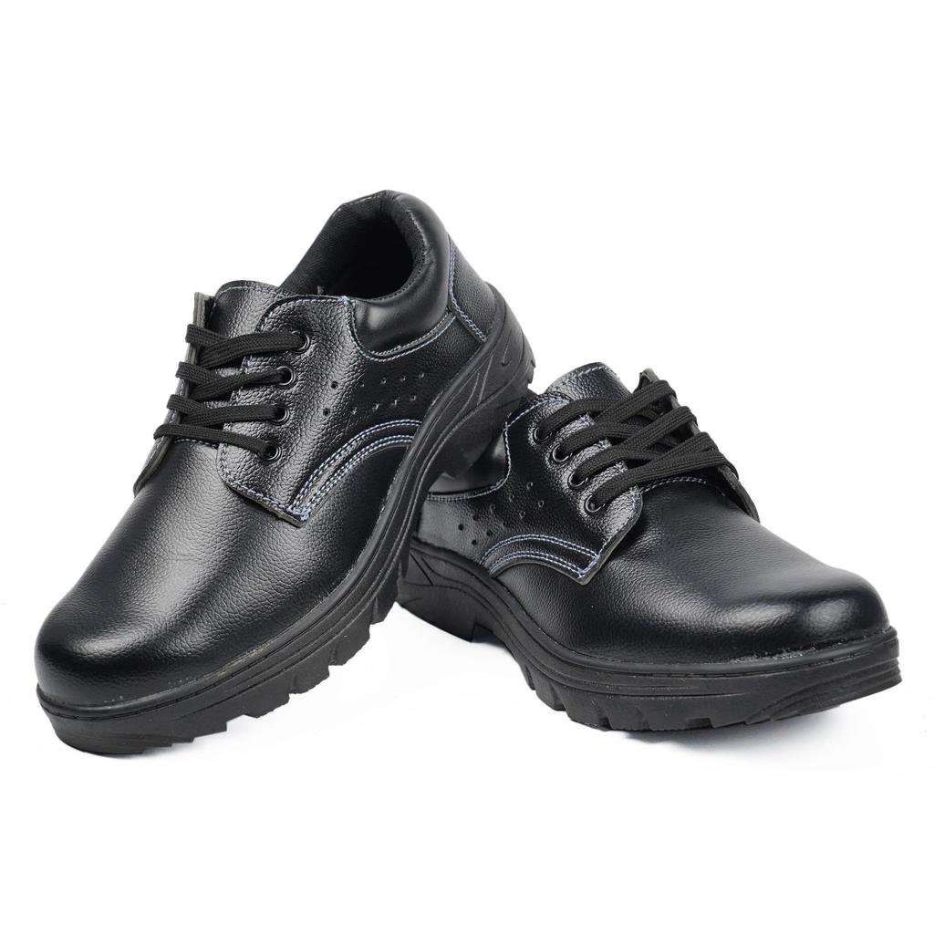 Nové pracovní ochranné boty Pánské PU kůže Lesklé Ocelová špička Proti rozdrcení a Proti průrazu Černé Pohodlné Prodyšné Bezpečnostní boty