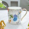 BRPeony Kwiat Ceramiczny Kubek Spodek Retro Popołudniowa Herbata Filiżanka do Kawy Zestawy Spodków Zestaw Kubków dla Pary Domowe Kreatywne Naczynia do Picia Kubki Domowy PrezentEY