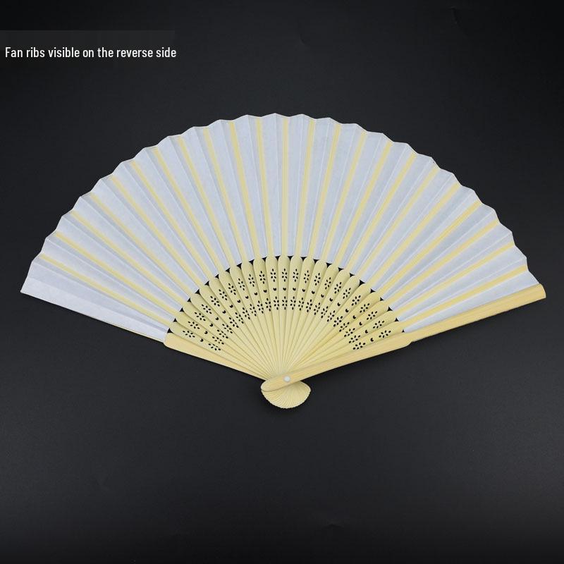 DIY Hand-Painted Blank Folding Fan for Students - White Paper Fan