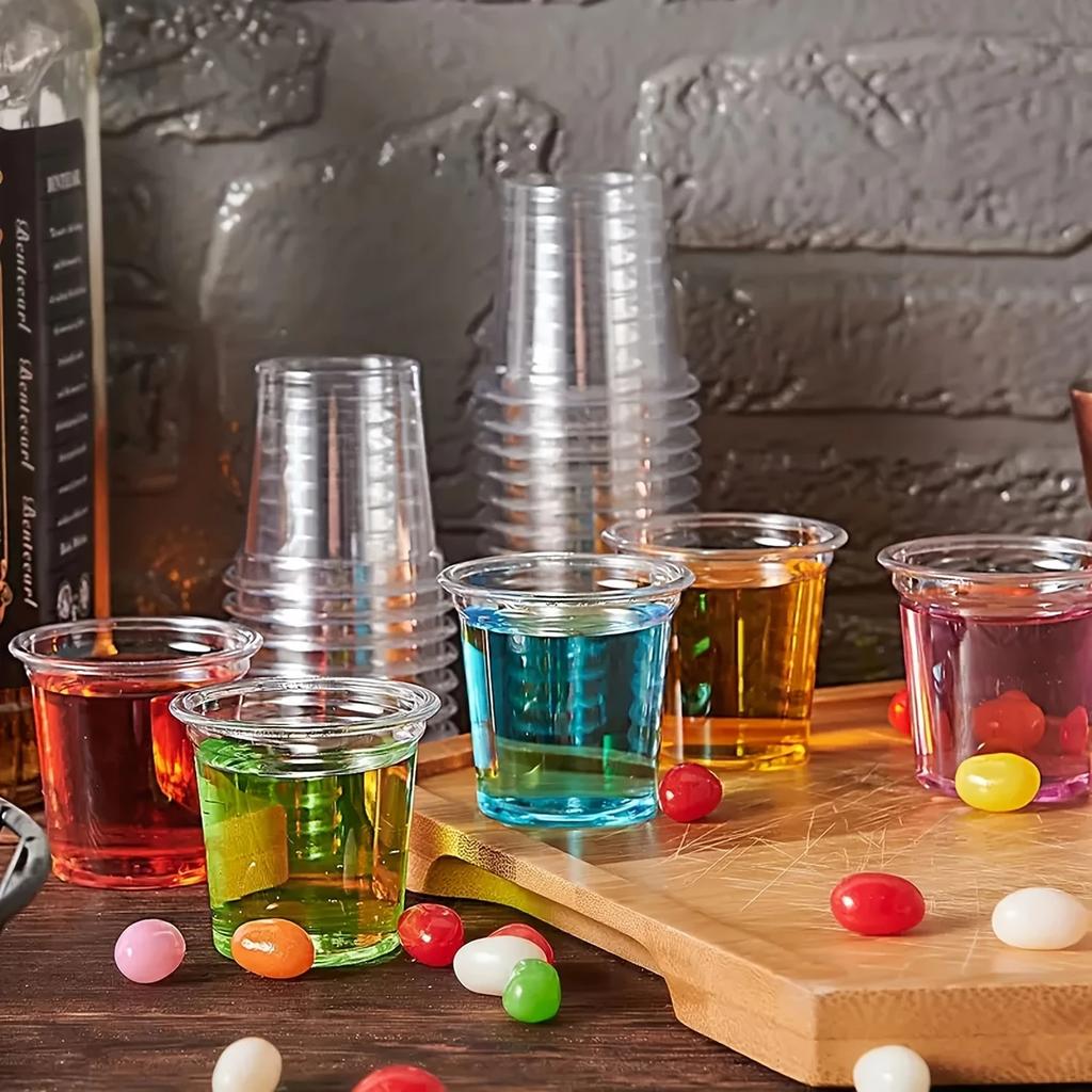 20Pcs Plastic Cups Disposable Cups Party Cups Suitable for Weddings Outdoor Events Gatherings Parties Mini Plastic Containers