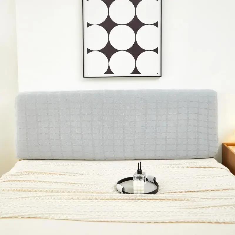 1 Stück Spritzfester Kopfteilbezug Gestrickter Elastischer Jacquard Nachttischbezug für Bett im Schlafzimmer Leicht zu Reinigender Kopfteilbezug