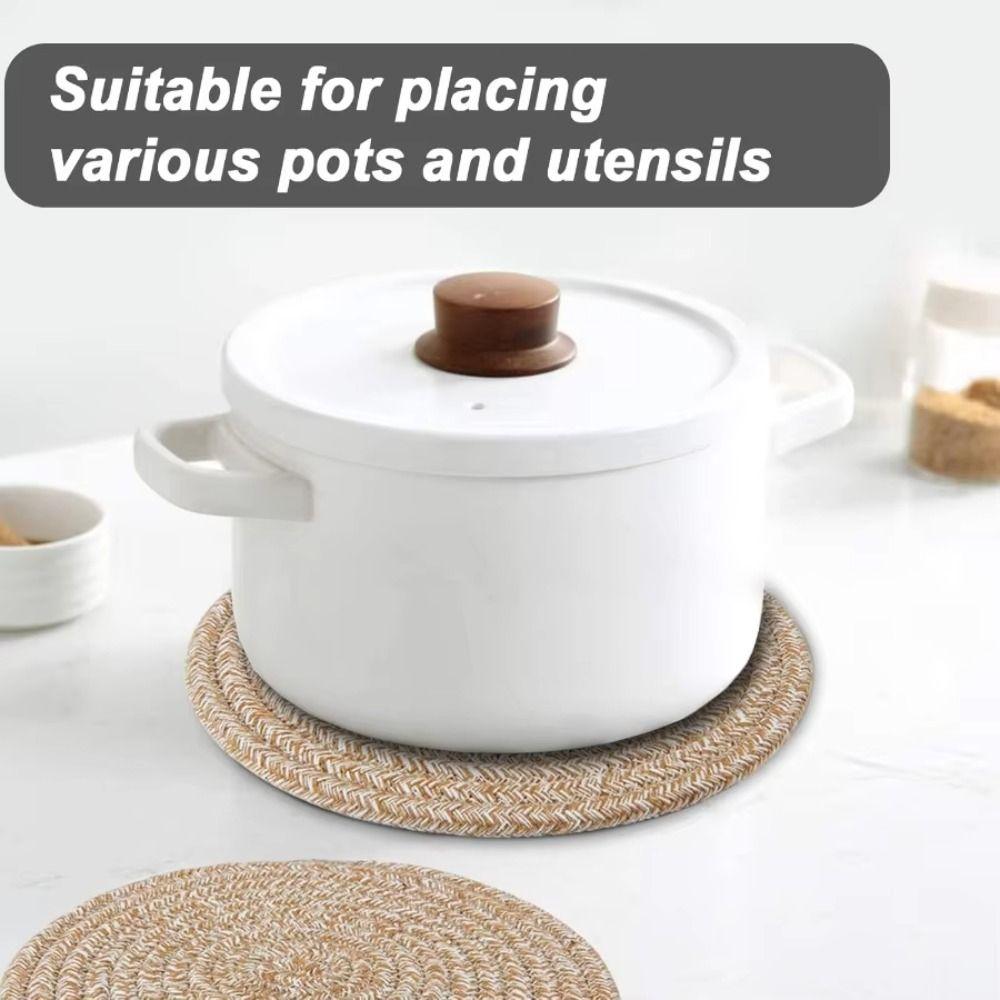 4Pcs Large Table Placemats Set 18-33cm Woven Pot Holders Modern Hot Pads  Home Decor