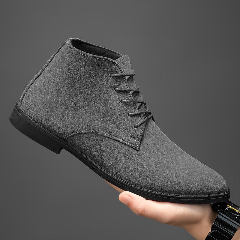 Fashion Trend Mens Autumn Spring Boots Winter High-top Leather Booty Hightcut Retro Men's Winter Walking Casual Boots