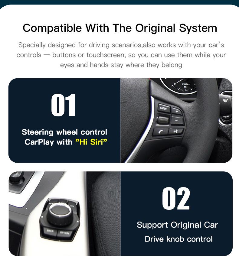 BMW Wireless CarPlay Decoder with Huawei Hicar and Reverse Camera Support