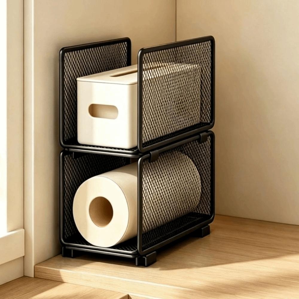 Multi-Layer Kitchen Storage Rack Iron Paper Roll Holder Durable Vertical Storage Rack  for Kitchen