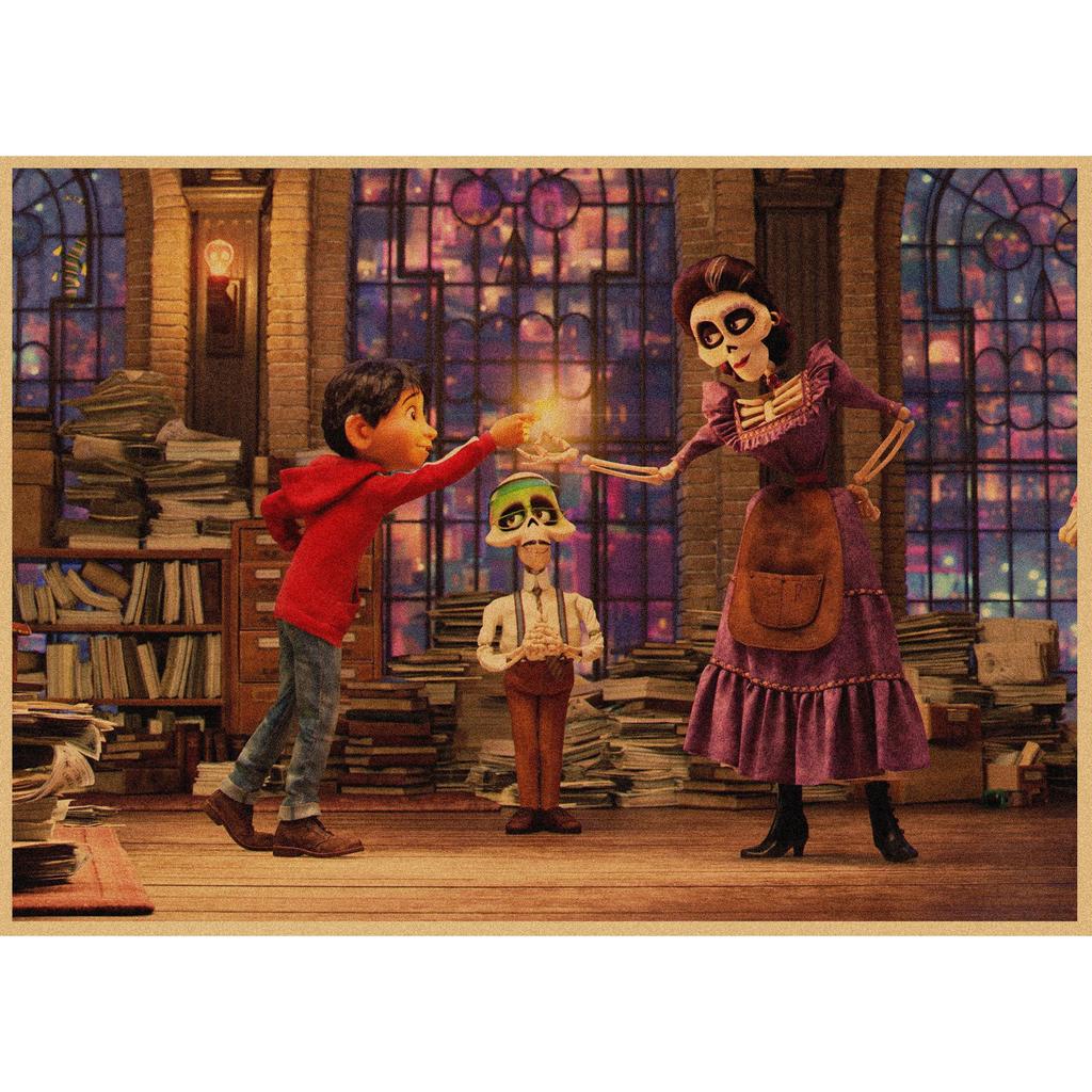 Coco Retro Anime Kraft Paper Poster - Decorative Wall Art Mural