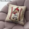 Vintage Baseball Player Decorative Throw Pillow Covers Pattern Cushion Cover Suitable for Sofa Bedroom Car Pillow Cover
