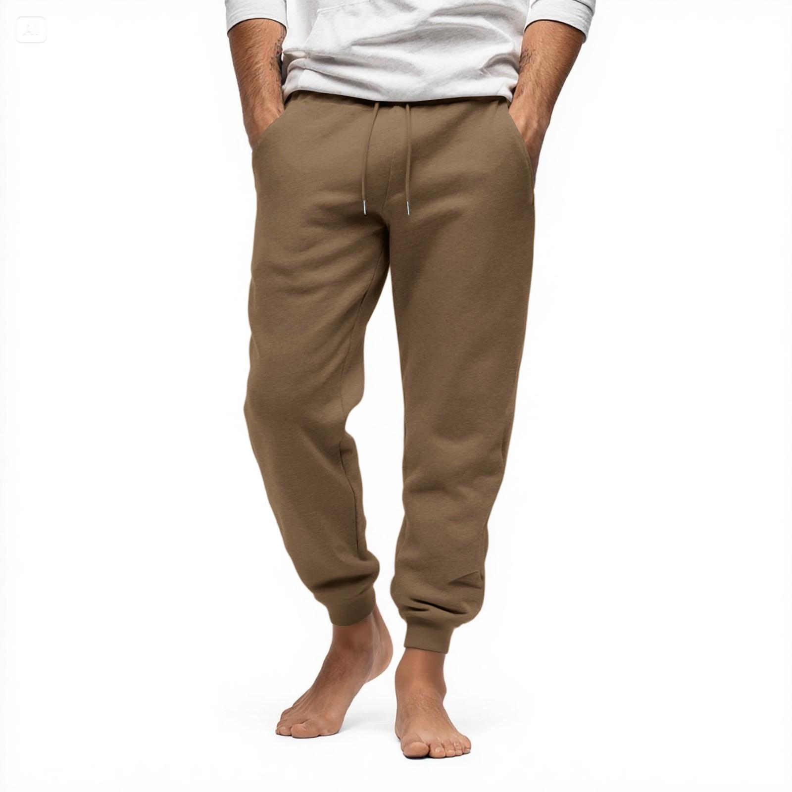 

Мужские свободные повседневные спортивные штаны с эластичной талией и кулиской M коричневый