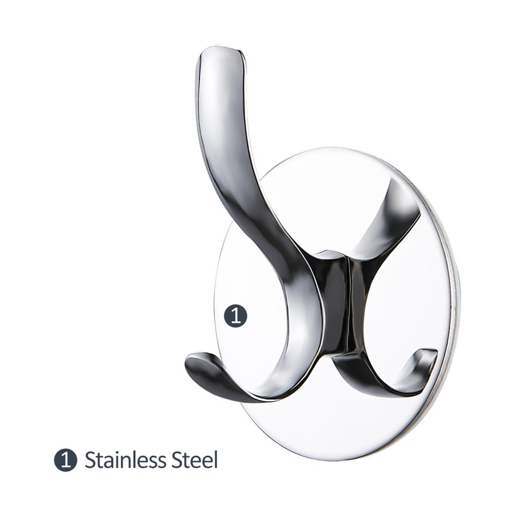 8/4pcs Adhesive Hooks Wall Mount Waterproof Stainless Steel Hooks for Hanging Coat, Hat,Towel Robe Hook Rack for Bedroom Kitchen