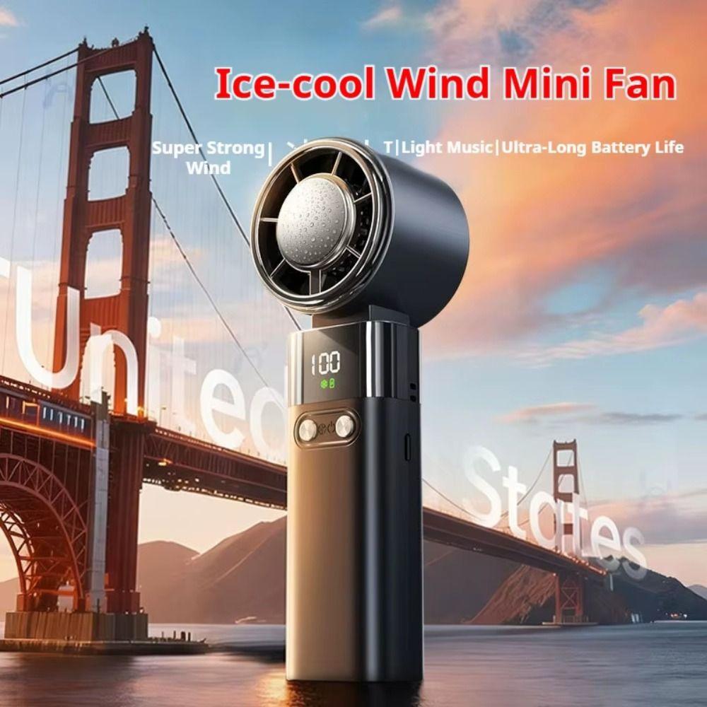 Bladeless Design Handheld Mini Fan Foldable 100 Gear Wind Portable Electric Fans Semiconductor Refrigeration Powerful Airflow