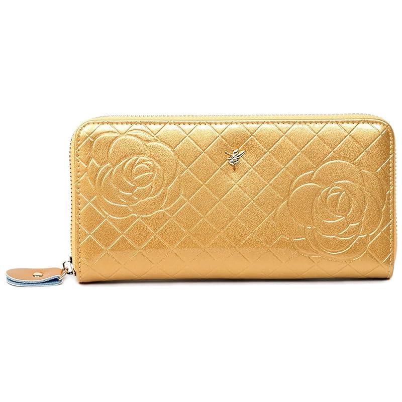 

[Fair Fairy] wallet ladies long wallet large capacity rose enamel genuine leather 230913 (Outlet gold)