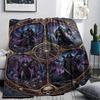 1Pc Death Print Flannel Blanket, High quality Comfortable for All Seasons, Home Decor, Warmth and Comfort, Perfect for Christmas Gifts W155