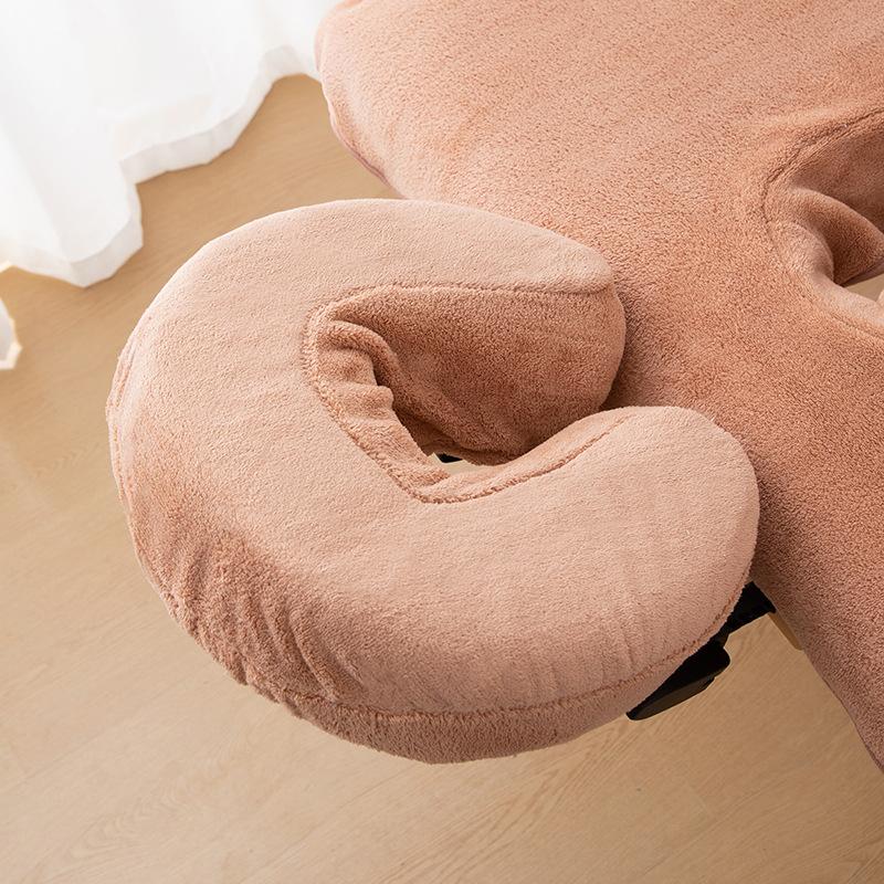 U-förmige Gesichts-Kissenhülle Mikrofaser Gesichts-Stützkissenbezüge Große Größe Weich Und Wiederverwendbar Massage-Kopfstütze Abdeckung Kosmetikzubehör