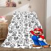 Super Mario Colorful Cartoon Flannel Blanket, Quality Print Throw for Living Room, Versatile Picnic and Travel Use_LIAN