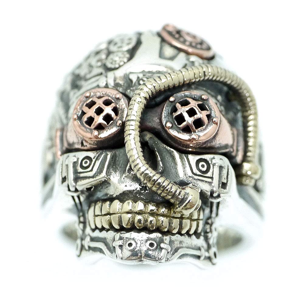

Серебряное кольцо 925 пробы с черепом в стиле стимпанк M3 Ring [Silver One] Мужское [Нет. 21]