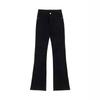 Women's Black High-Waisted Elastic Slimming Micro-Flared Jeans for Spring & Summer