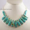Natural Arizona Turquoise Necklace, Statement Fancy Necklace, 925 Sterling Silver Necklace, Turquoise Wedding Necklace