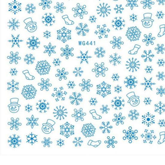 1/2Pcs Colorful Snowflake Nail Art Sticker Self-adhesive DIY Home Salon Winter Christmas Snowflake Women Fake Nail Decoration Decal
