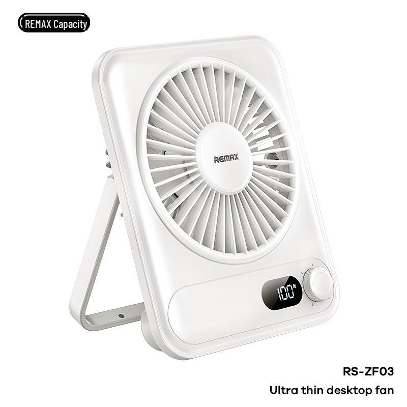 

Remax Thin 100-скоростной бесшумный настольный USB-вентилятор — портативная и подвешиваемая конструкция RS-ZF03 белый