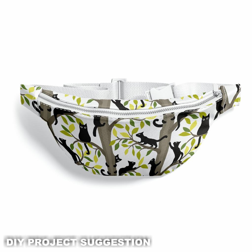Outdoor Decorative Fabrics Oxford - Motif Black Cat On A Tree