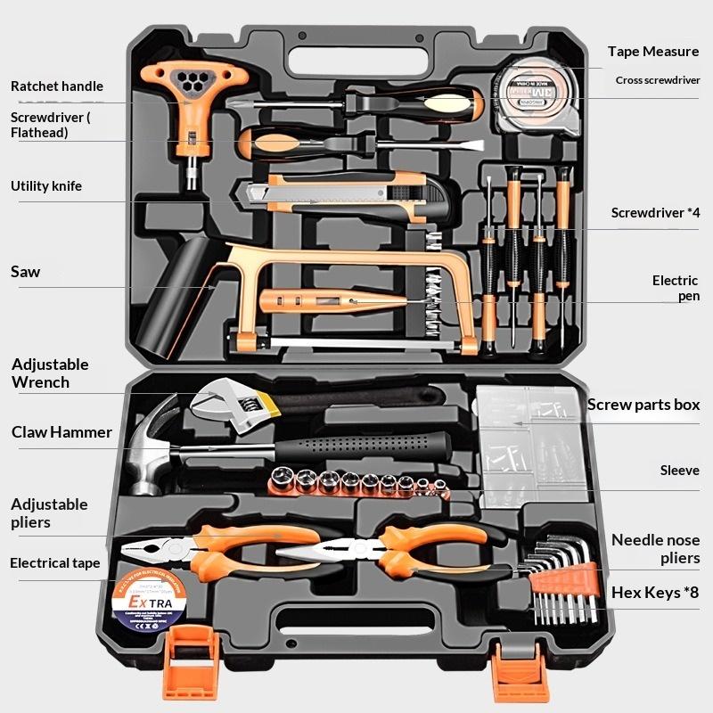 Household Hardware Hand Tool Set With Storage Tool Box Complete Combination Kit Gift Tool Set For Home Repair