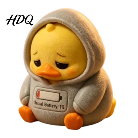 Emotional Support Duck Figurine Figurine Resin Yellow Ornament Artistic Decoration Cute Statue for Home Office Desk Decor Ornament