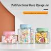 Macaron Series Transparent Sealed Glass Storage Jar for Dried Fruit, Tea, and Candy - Moisture-Proof Kitchen Container