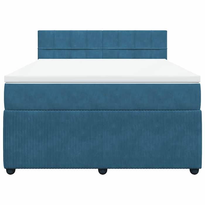 Maison Exclusive - Sommier à lattes de lit et matelas bleu 140x200 cm velours