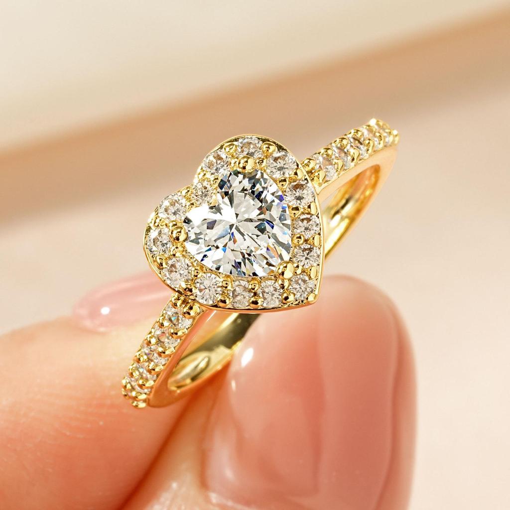 Women's Light Luxury Round Diamond Zircon Ring – Elegant Micro-Pave Fashion Accessory